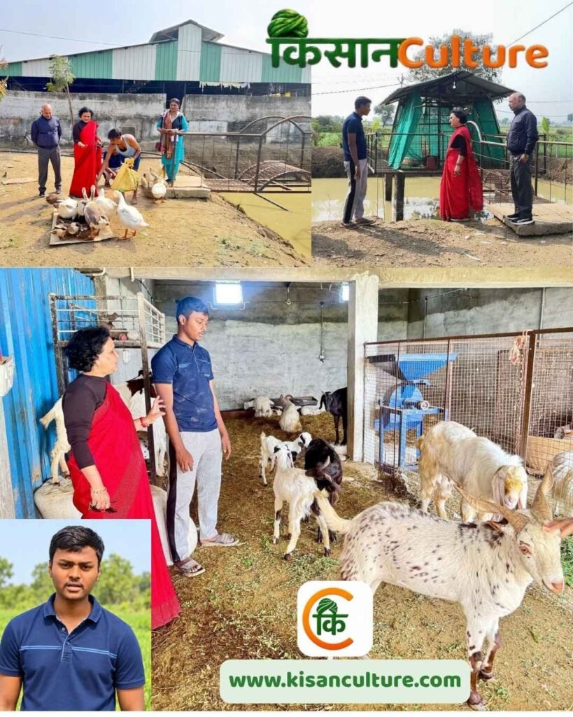 तन्मय दास के खेत पर इंटीग्रेटेड फार्मिंग Integrated Farming मॉडल देखते कृषि अधिकारी