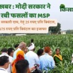 रबी फसलों का MSP : हरे-भरे खेत में लोगों से बातचीत करते प्रधानमंत्री नरेंद्र मोदी